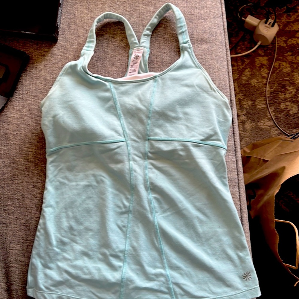 Athleta light blue yoga top
